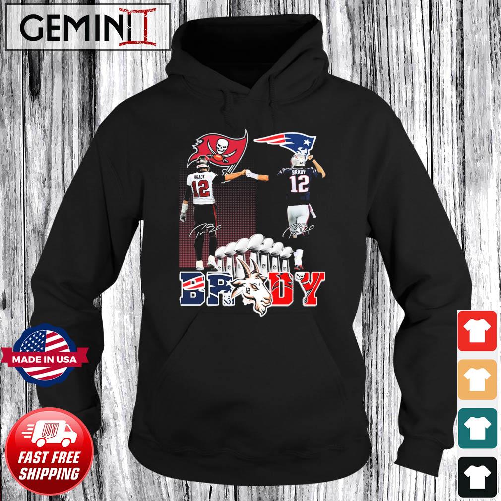 SocialLook Tom Brady Hoodie - The Goat - Tampa Bay Football - Football Party Shirt - New England Tom Brady Greatest of All Time Football Sweatshirt