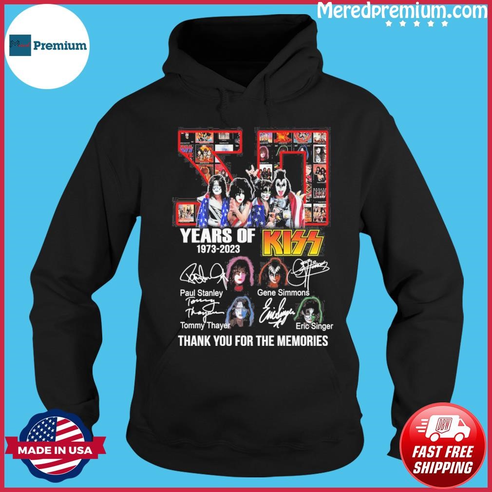 50 Years Of 1973 2023 Kiss Signature Thank You For The Memories Shirt Hoodie.jpg