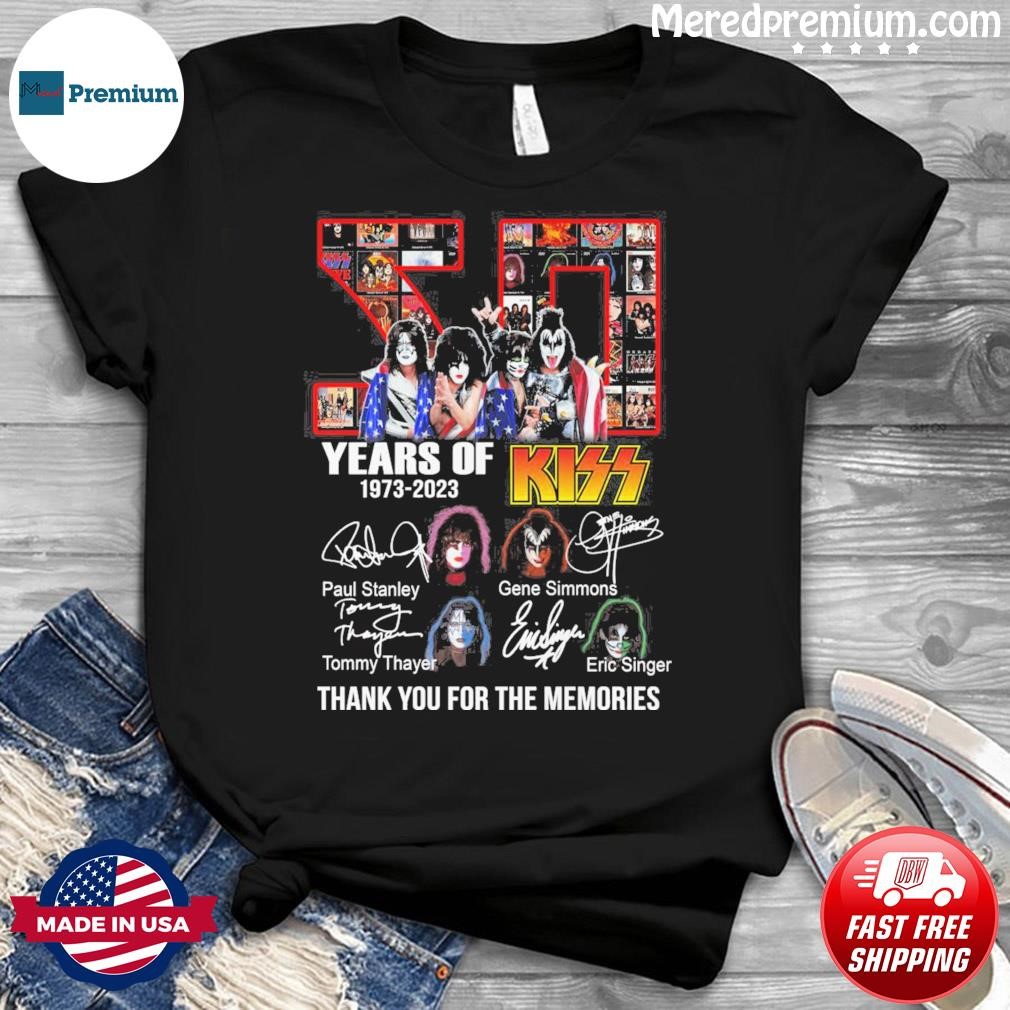 50 Years Of 1973 2023 Kiss Signature Thank You For The Memories Shirt