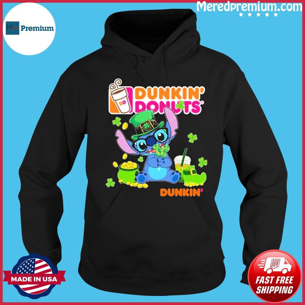 Baby Stitch And Dunkin’ Donuts St Patrick's Day Shirt Hoodie.jpg