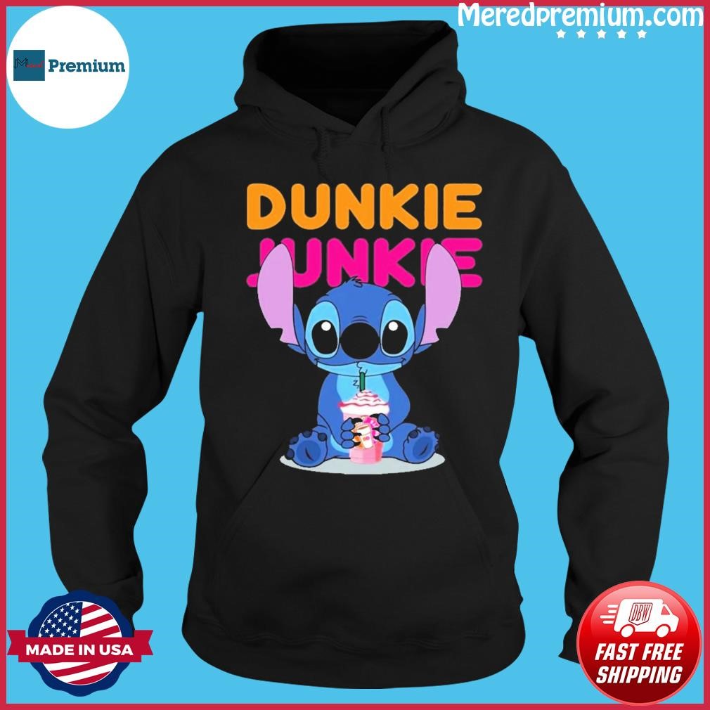Baby Stitch Drinking Dunkin' Donuts Dunkie Shirt Hoodie.jpg