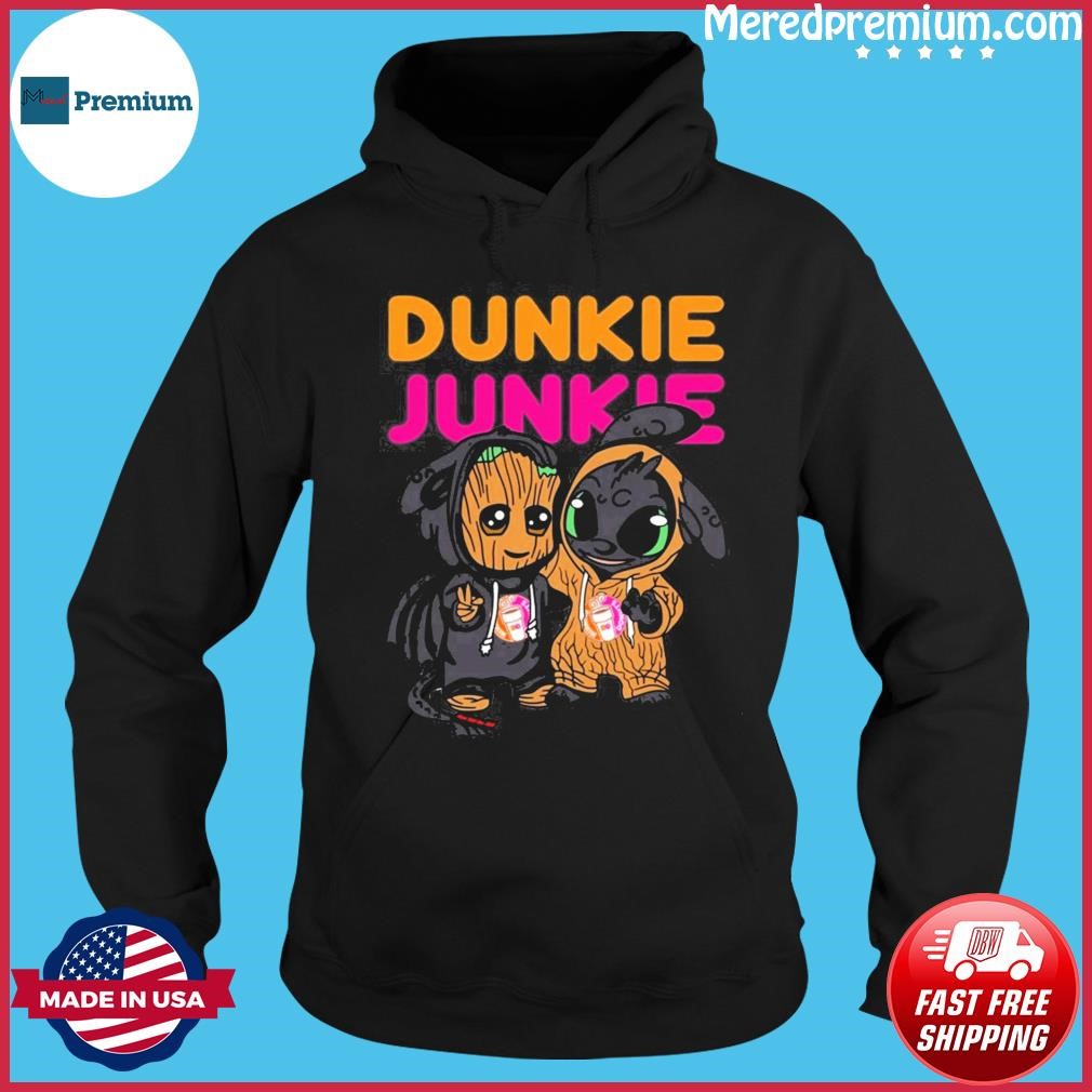 Baby Toothless And Baby Groot Dunkin' Donuts Dunkie Shirt Hoodie.jpg