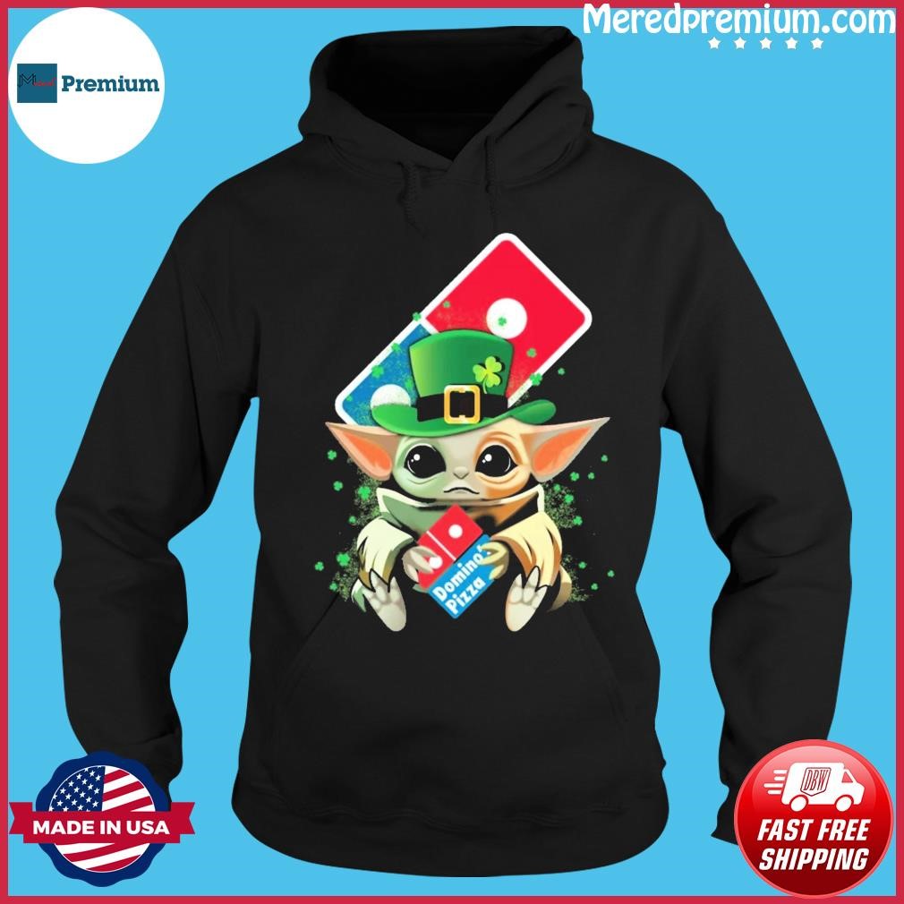 Baby Yoda Hug Domino's Pizza Logo St Patrick's Day Shirt Hoodie.jpg