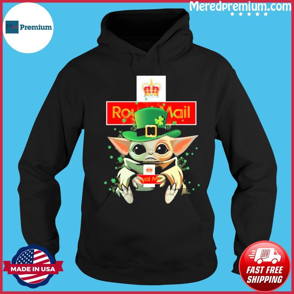 Baby Yoda Hug Royal Mail Logo St Patrick's Day Shirt Hoodie.jpg