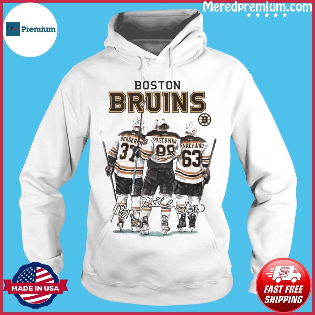 Boston Bruins Bergeron Pastrnak Marchand Signature Shirt Hoodie.jpg