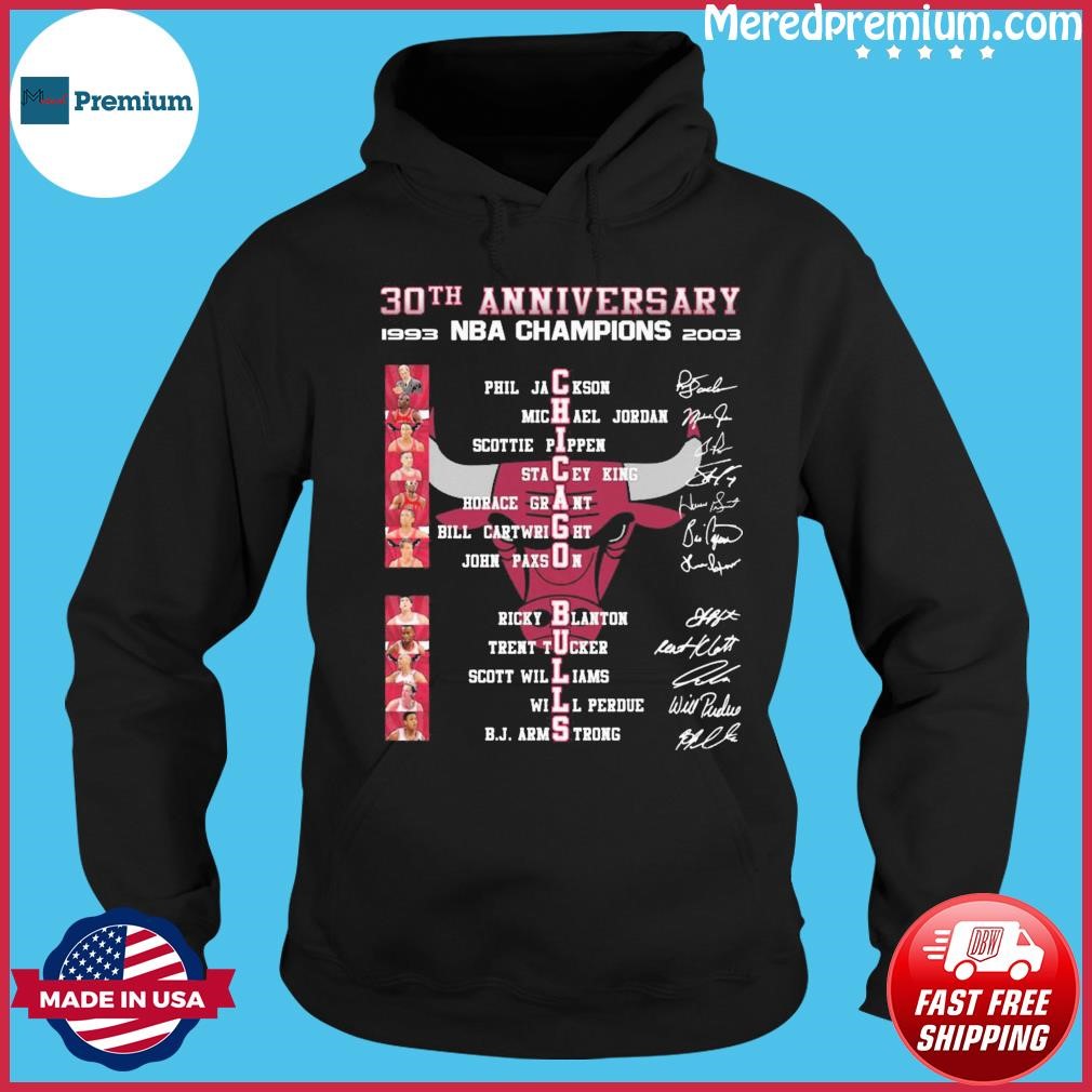 Chicago Bulls 30th Anniversary NBA Champions 1993-2023 Signatures Shirt Hoodie.jpg
