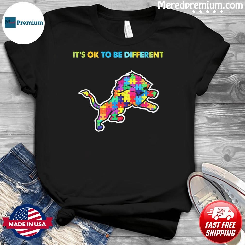 Detroit Lions It's Ok To Be Different Autism Awareness Shirt