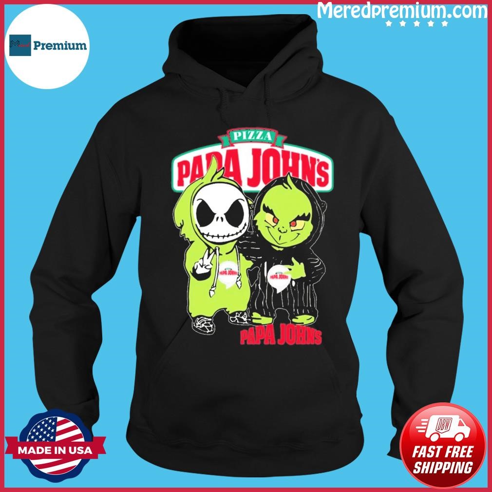 Friends Jack Skellington And Grinch Papa John's Pizza Logo Shirt Hoodie.jpg