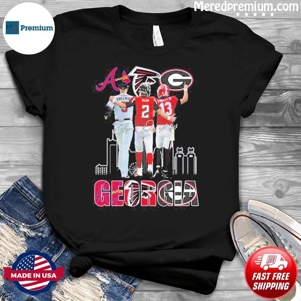 Georgia Freddie Freeman Matt Ryan And Stetson Bennett IV Signatures Shirt,  hoodie, sweater, long sleeve and tank top