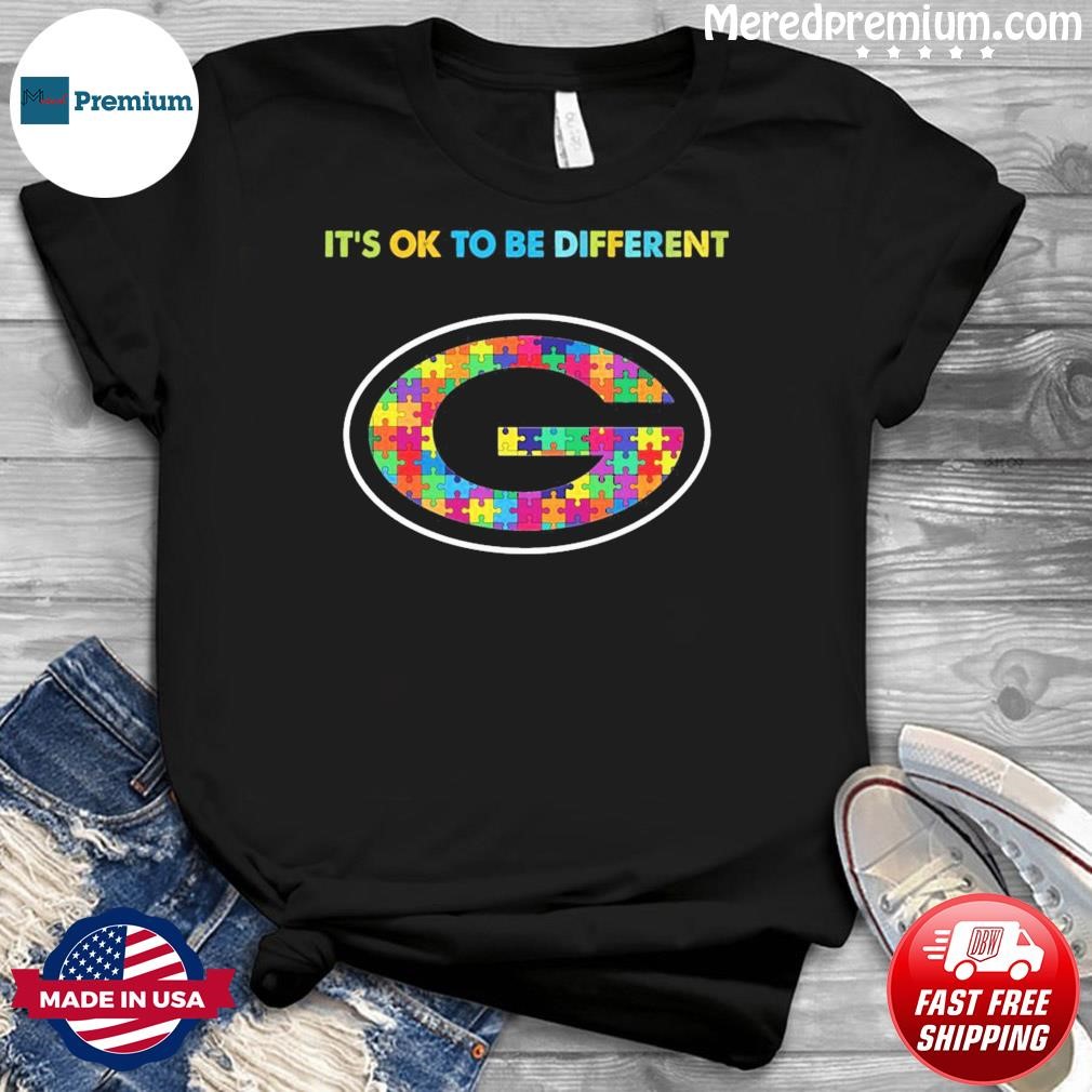 Green Bay Packers It's Ok To Be Different Autism Awareness Shirt