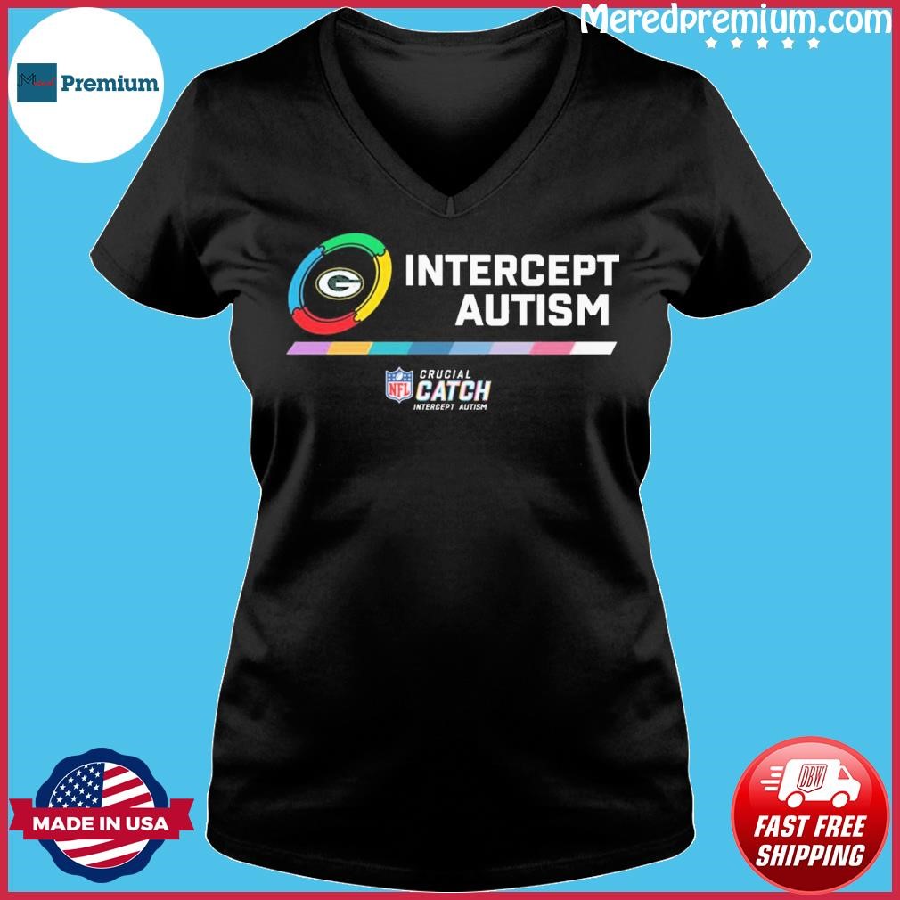 Green Bay Packers NFL Crucial Catch Intercept Autism shirt, hoodie,  sweater, long sleeve and tank top