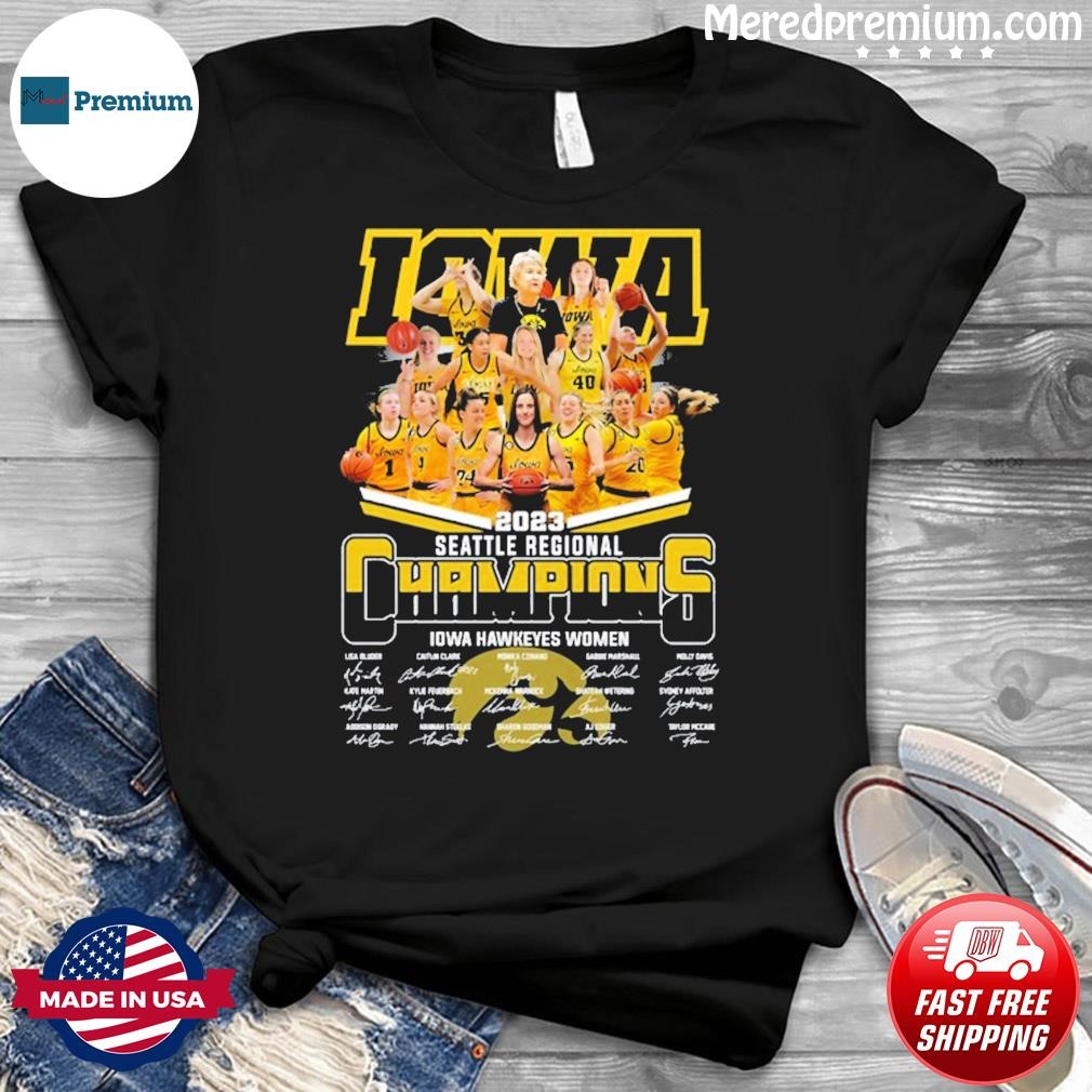 Iowa Hawkeyes Team Player 2023 Seattle Regional Champions Signature Shirt