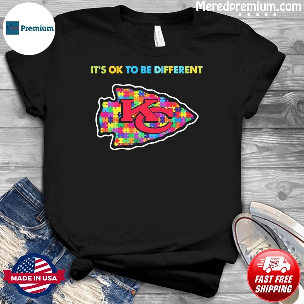Kansas City Chiefs It's Ok To Be Different Autism Awareness Shirt