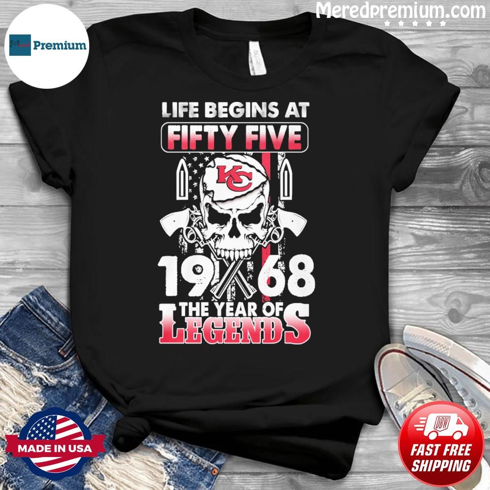 Kansas City Life Begins At Fifty Five 1968 The Year Of Legends American Flag Vintage Shirt
