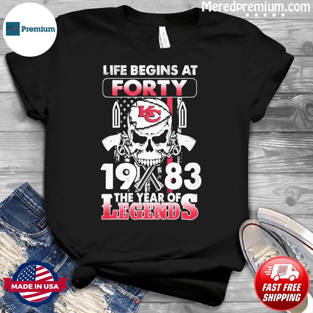 Kansas City Life Begins At Forty 1982 The Year Of Legends American Flag Vintage Shirt