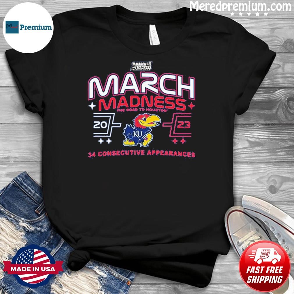 Kansas Jayhawks NCAA March Madness 2023 The Road To Houston Shirt