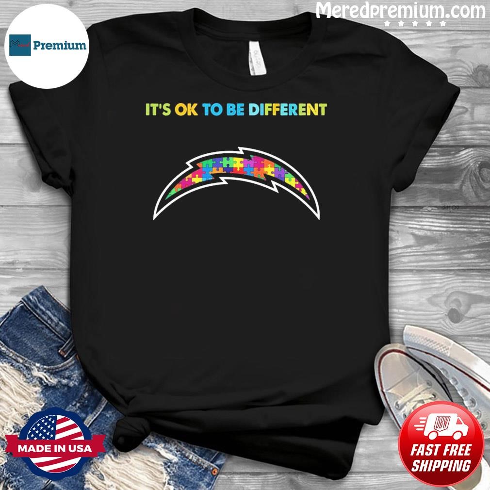 Los Angeles Chargers It's Ok To Be Different Autism Awareness Shirt