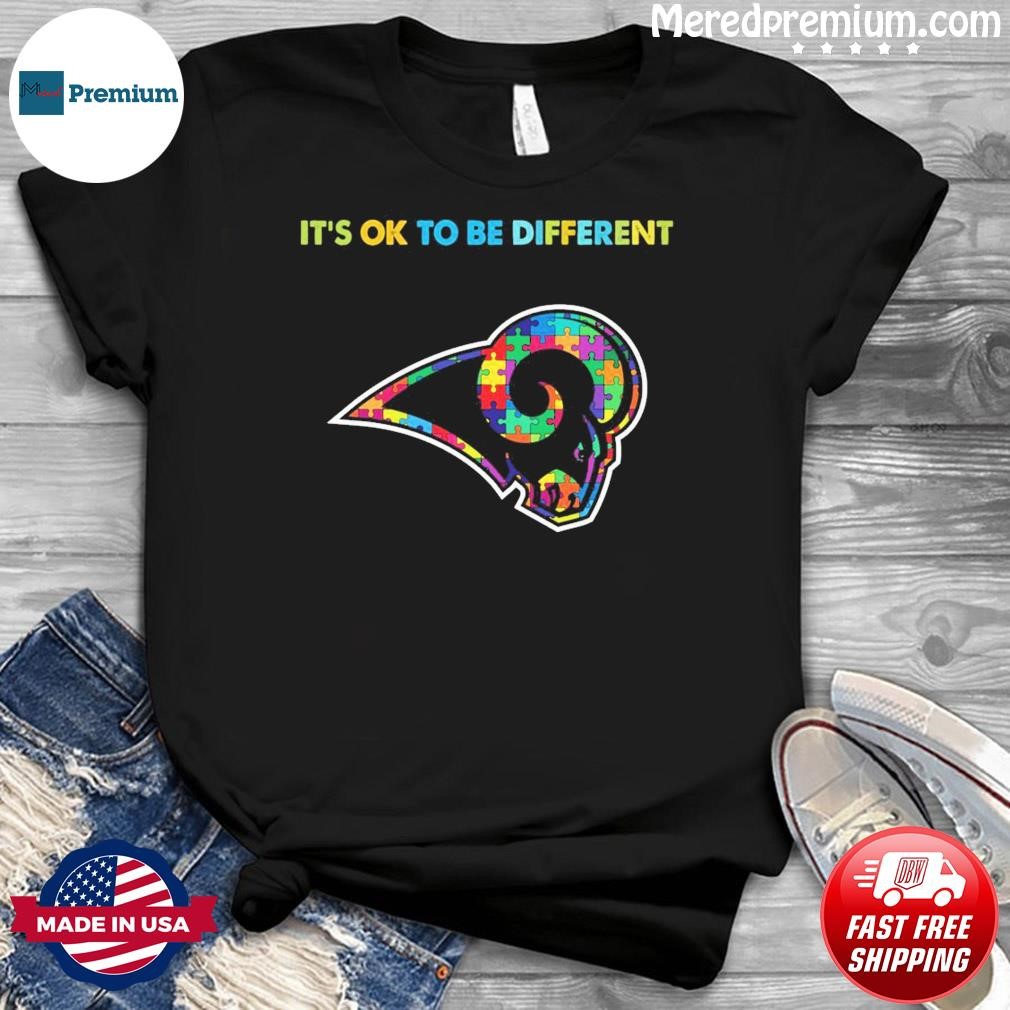 Los Angeles Rams It's Ok To Be Different Autism Awareness Shirt