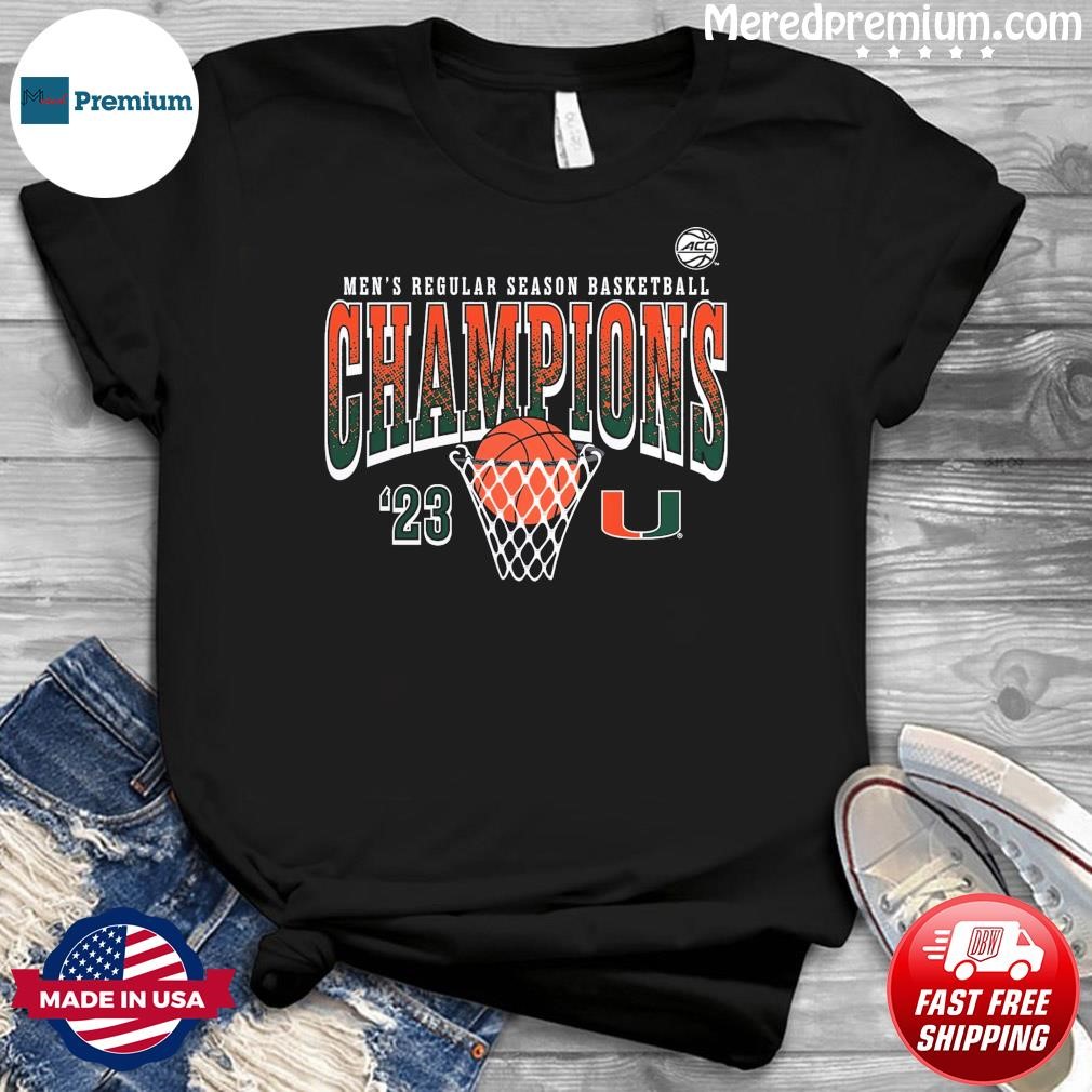 Miami Hurricanes ACC Men's Regular Season Basketball Champions 2023 Shirt