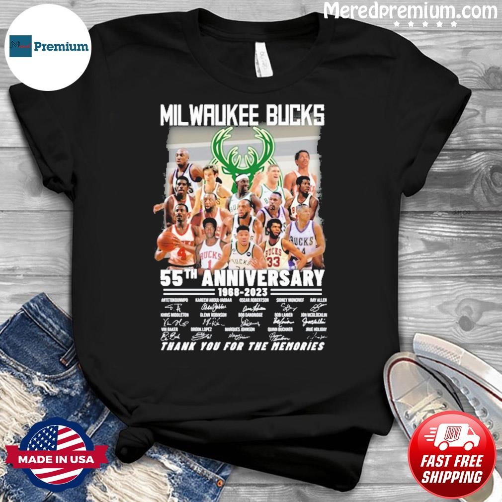 Milwaukee Bucks 55th Anniversary 1968 2023 Thank You For The Memories Player Signature Shirt