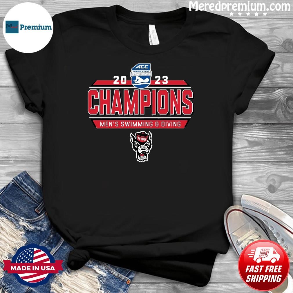 NC State Wolfpack 2023 ACC Men's Swimming and Diving Champions T-Shirt