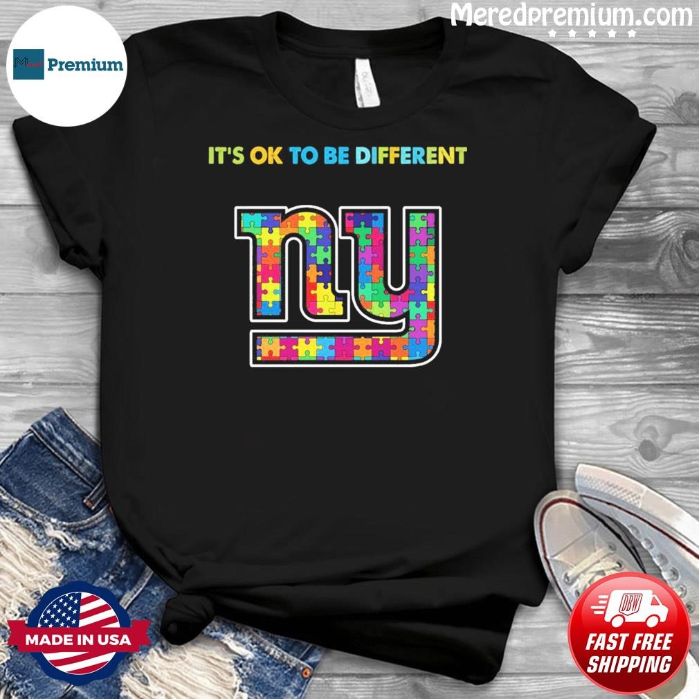New York Giants It's Ok To Be Different Autism Awareness Shirt