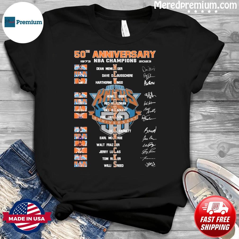 New York Knicks 50th Anniversary NBA Champions 1973-2023 Signatures Shirt