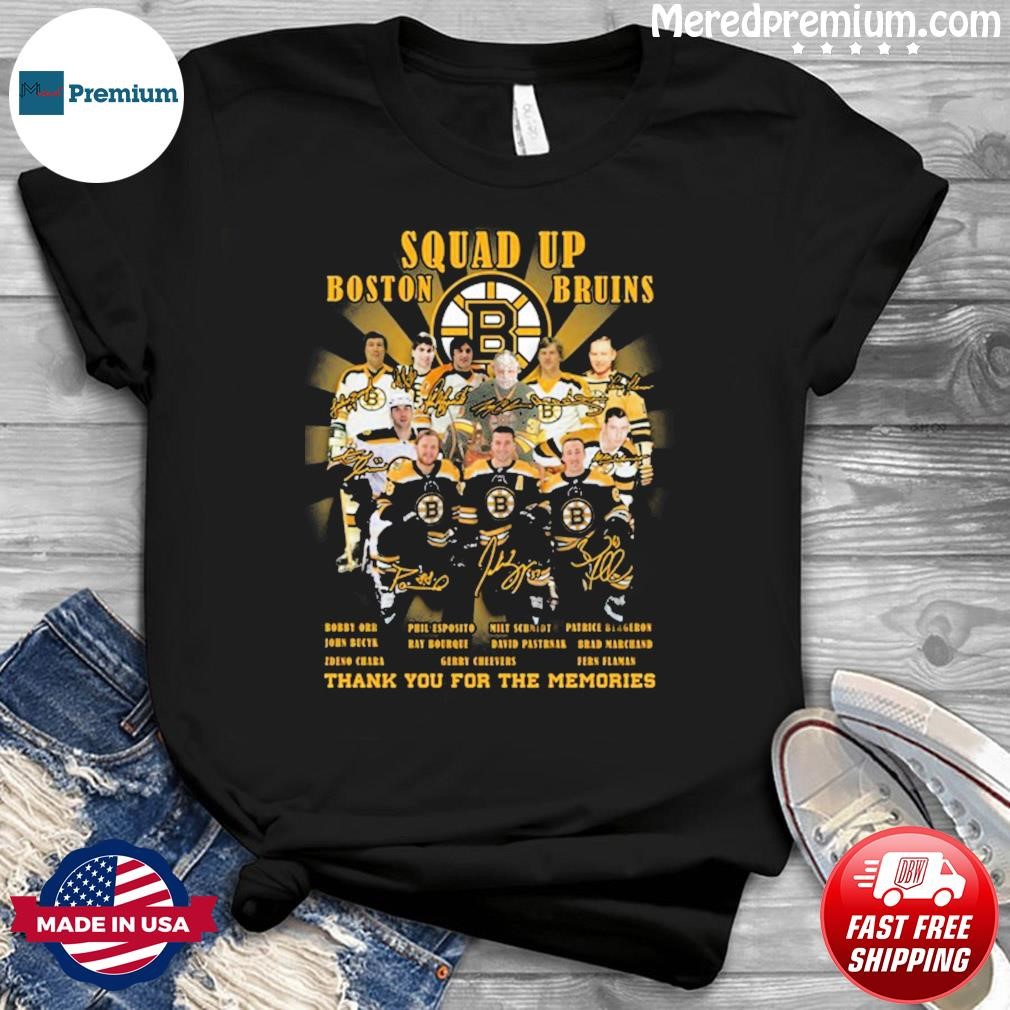 Official Boston Bruins squad up thank you for the memories name players shirt