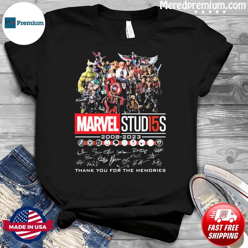 Official Marvel Studios Characters 2008-2023 Thank You For The Memories Signature Shirt