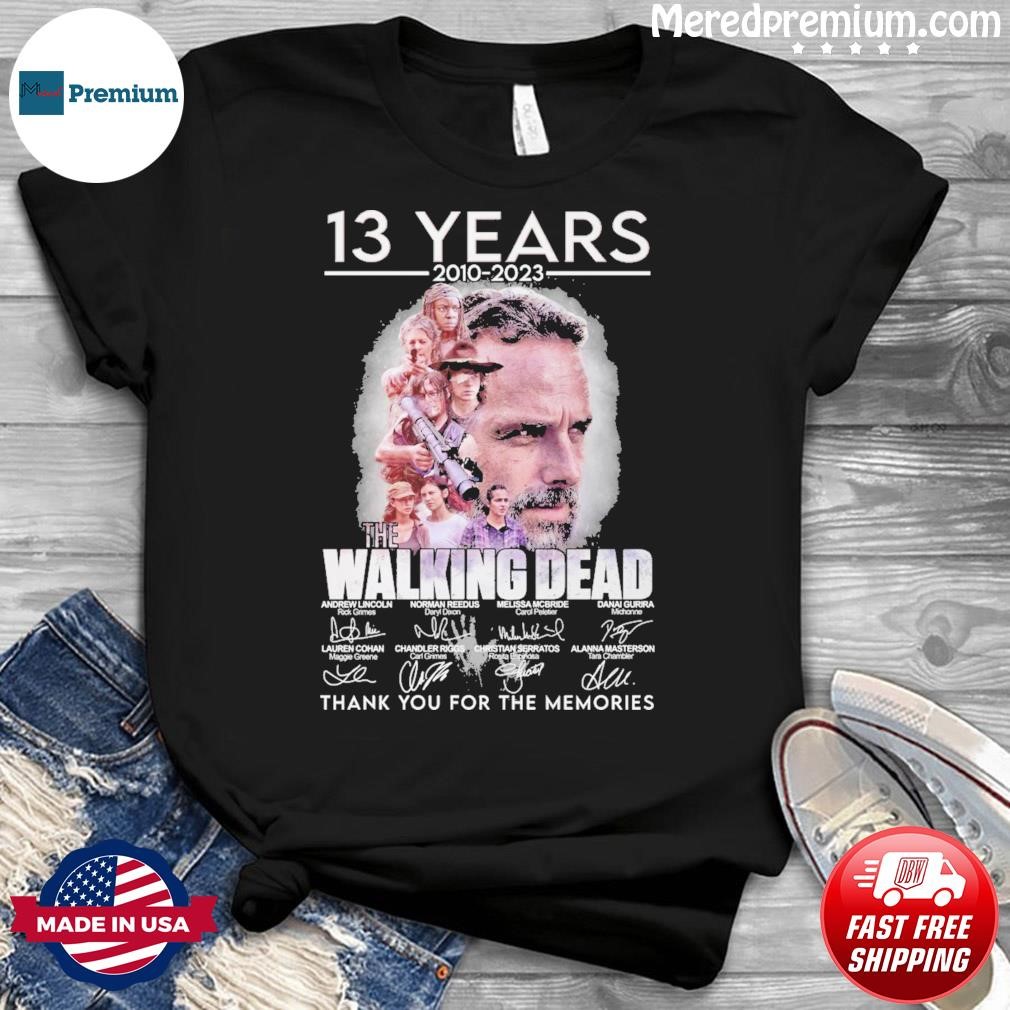 Official The Walking Dead 13 Years 2010 2023 Thank You For The Memories Signature Shirt