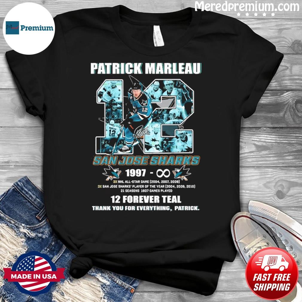 Patrick Marleau 12 San Jose Sharks 12 Forever Teal Thank You For Everything Shirt