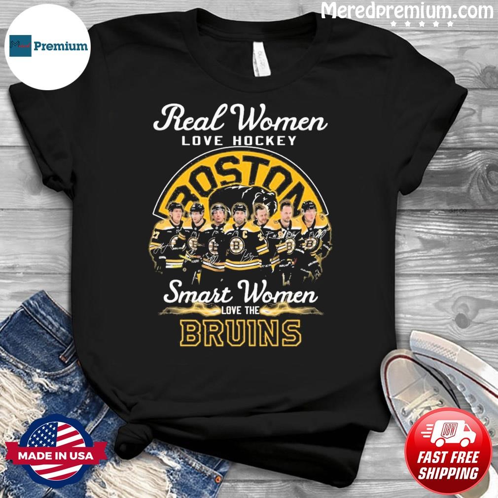 Real Women Love Hockey Smart Women Love The Boston Bruins 2023 Signatures Shirt