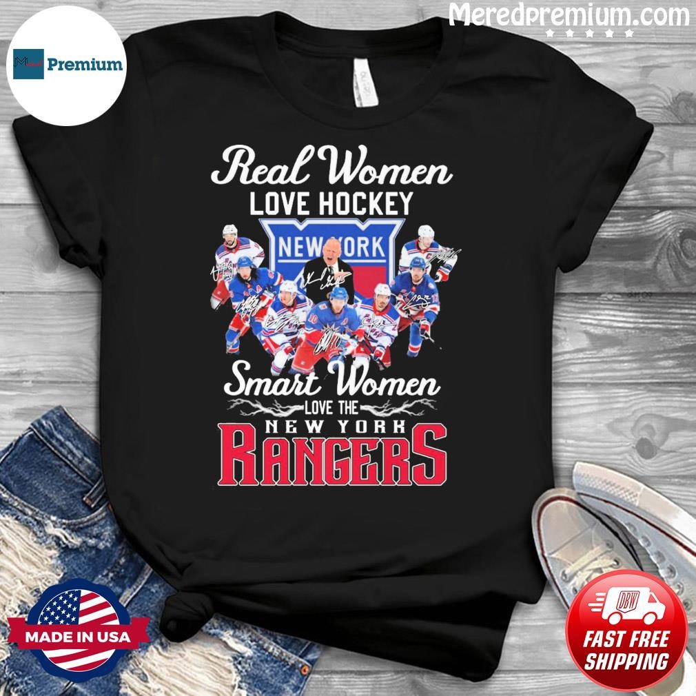 Real Women Love Hockey Smart Women Love The New York Rangers Hockey 2023 Signatures Shirt