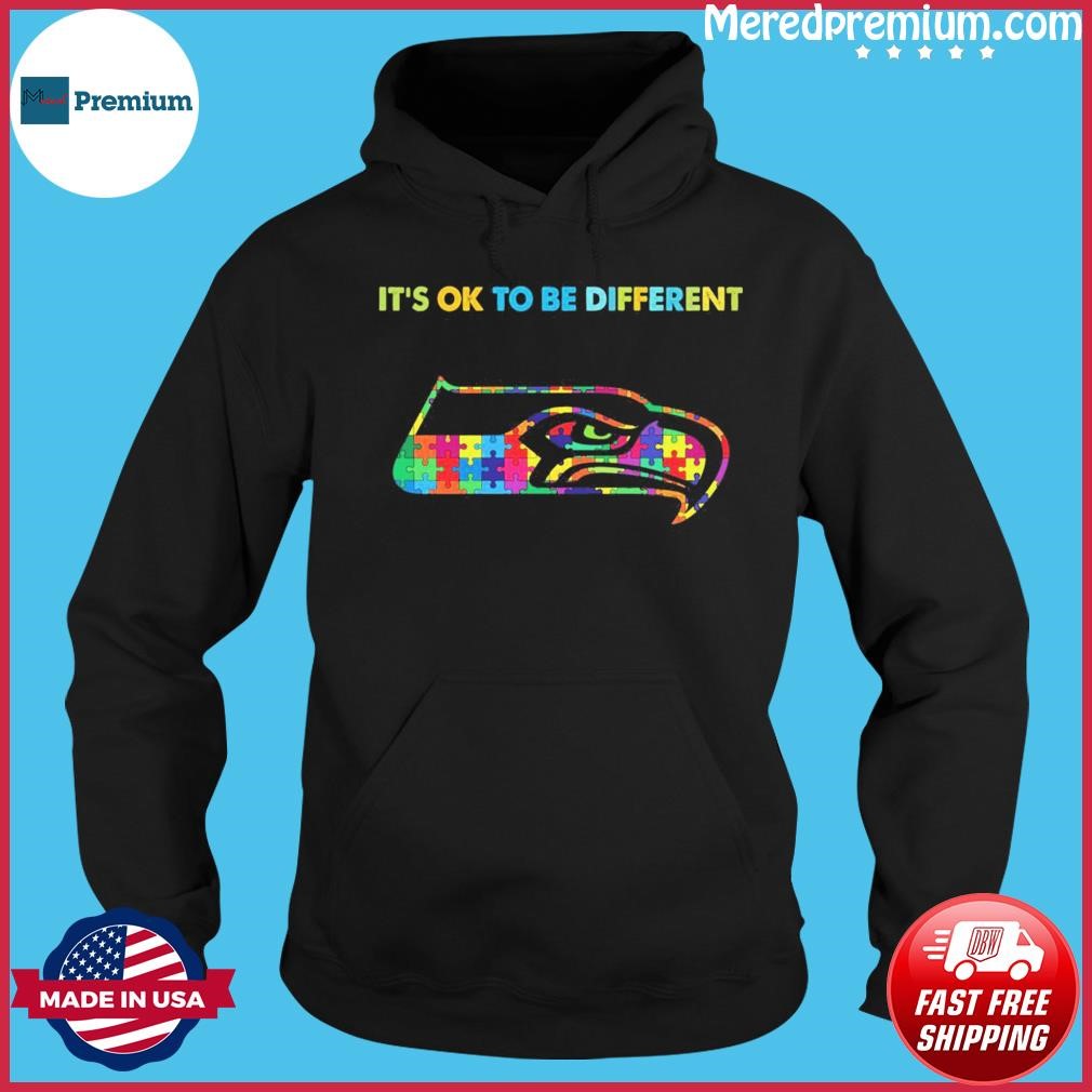 Seattle Seahawks It's Ok To Be Different Autism Awareness Shirt Hoodie.jpg