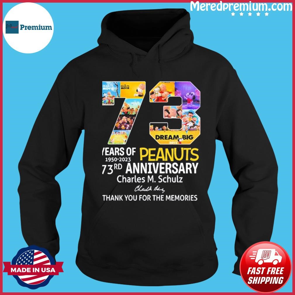 Snoopy 73 Years Of 1950-2023 Peanuts Signature Thank You For The Memories Shirt Hoodie.jpg