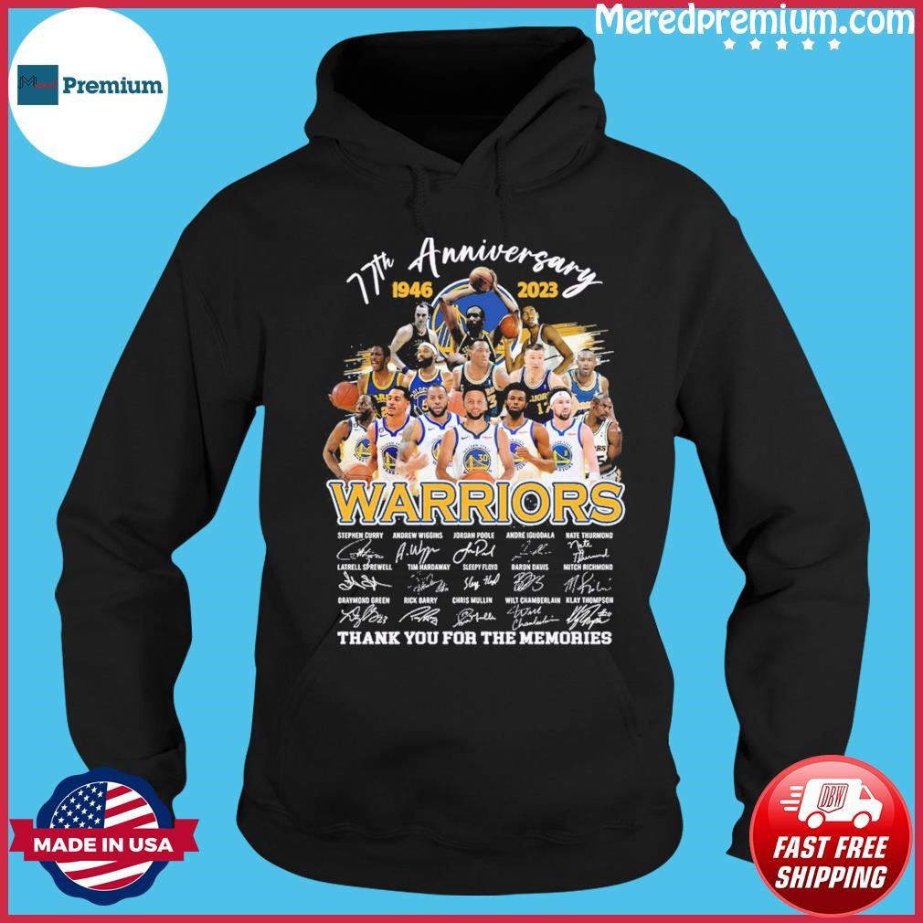 The Golden Warrior State 77th Anniversary 1856 2023 Players Thanks You For The Memories Signature Shirt Hoodie.jpg