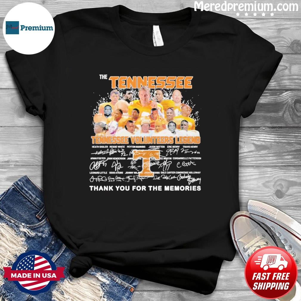 The Tennessee Volunteers Legends Teams Thank You For The Memories Signature Shirt