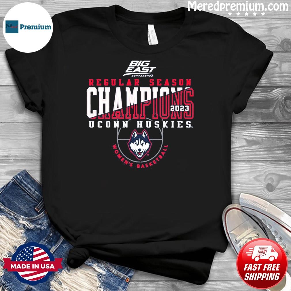 Uconn Huskies 2023 Big East Women's Basketball Regular Season Champions Locker Room T-Shirt