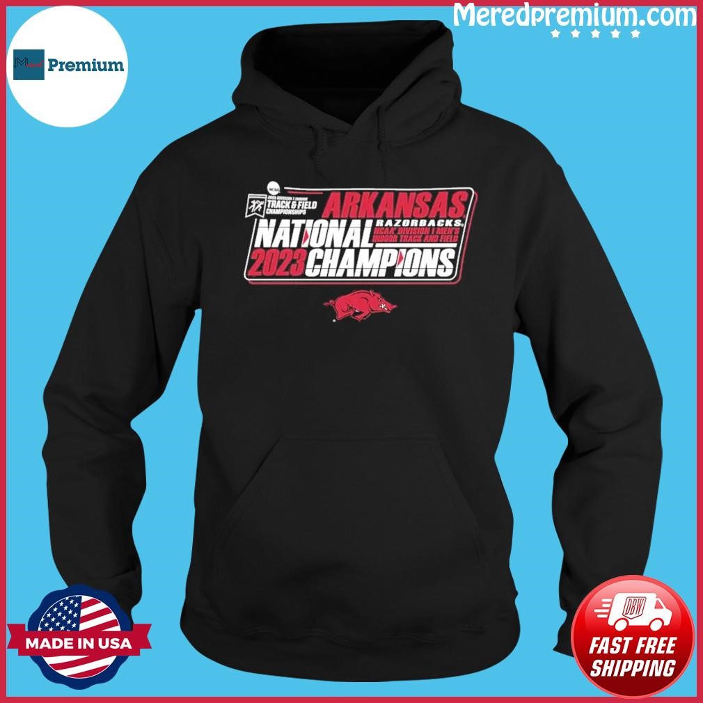 University Of Arkansas 2023 Men's Indoor Track & Field National Champions Shirt Hoodie.jpg