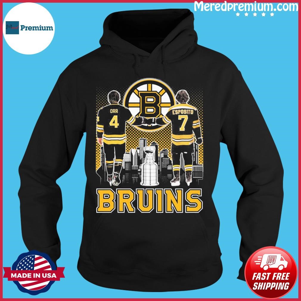 Boston Bruins Bobby Orr and Phil Esposito skyline 2023 shirt, hoodie,  longsleeve tee, sweater