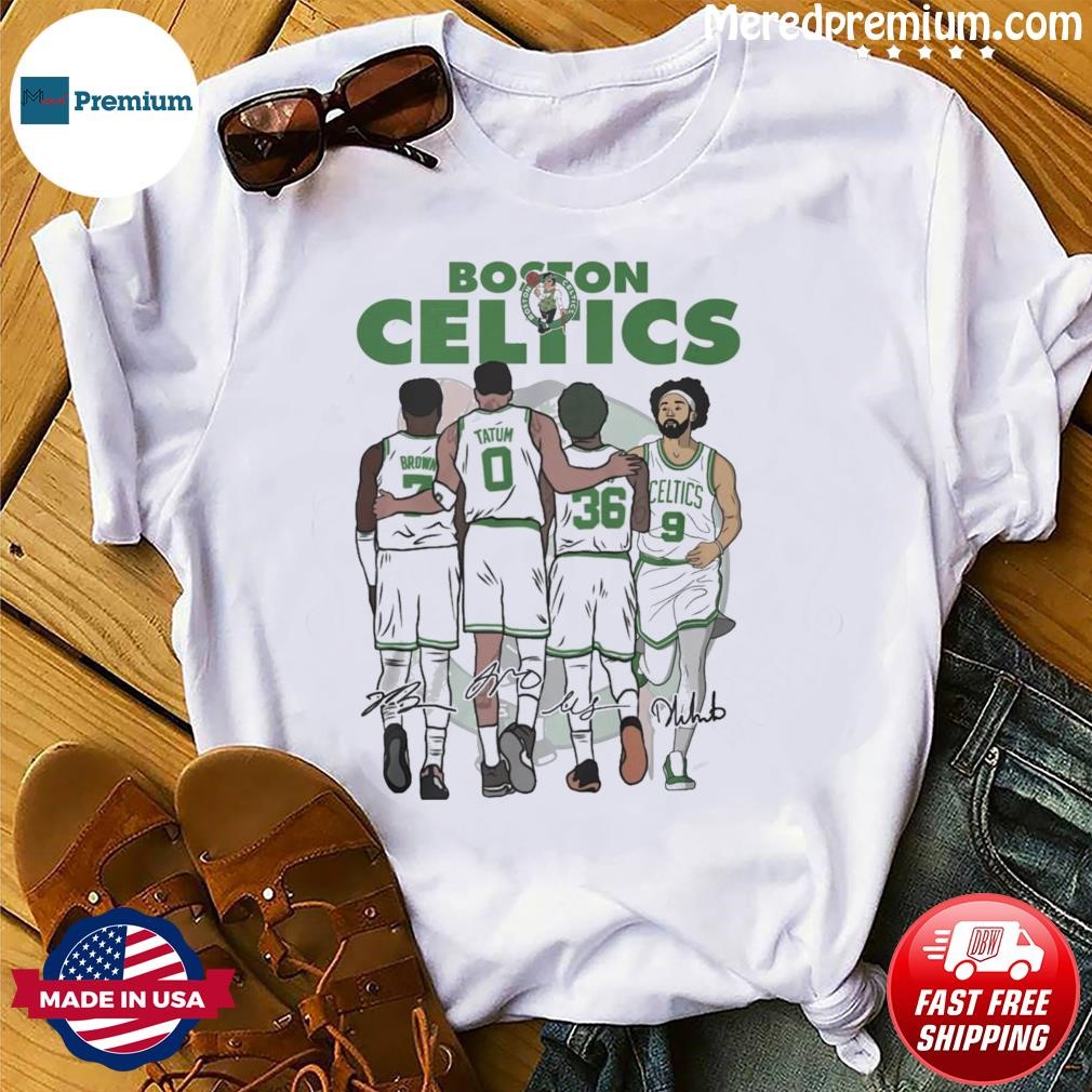 Boston Celtics Jayson Tatum Jaylen Brown Marcus Smart And Derrick White  Signature Shirt, hoodie, sweater, long sleeve and tank top