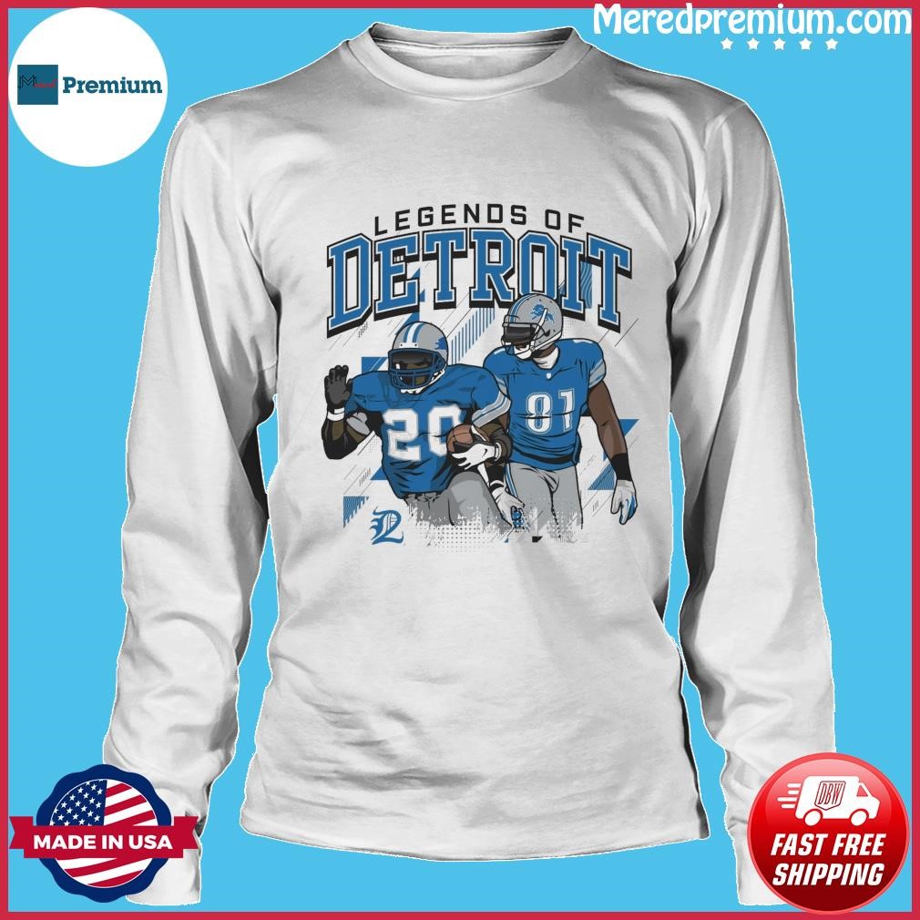 Calvin Johnson and Barry Sanders legends of detroit lions t-shirt