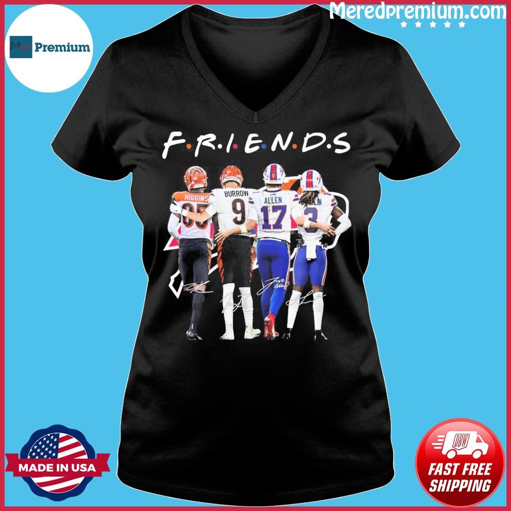 Friends Tee Higgins Joe Burrow Josh Allen And Damar Hamlin Signatures Funny  T Shirts - Banantees