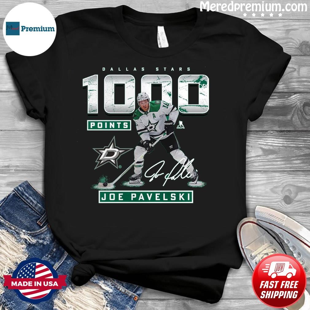 1000 Career Points Joe Pavelski Dallas Stars Signature T-shirt