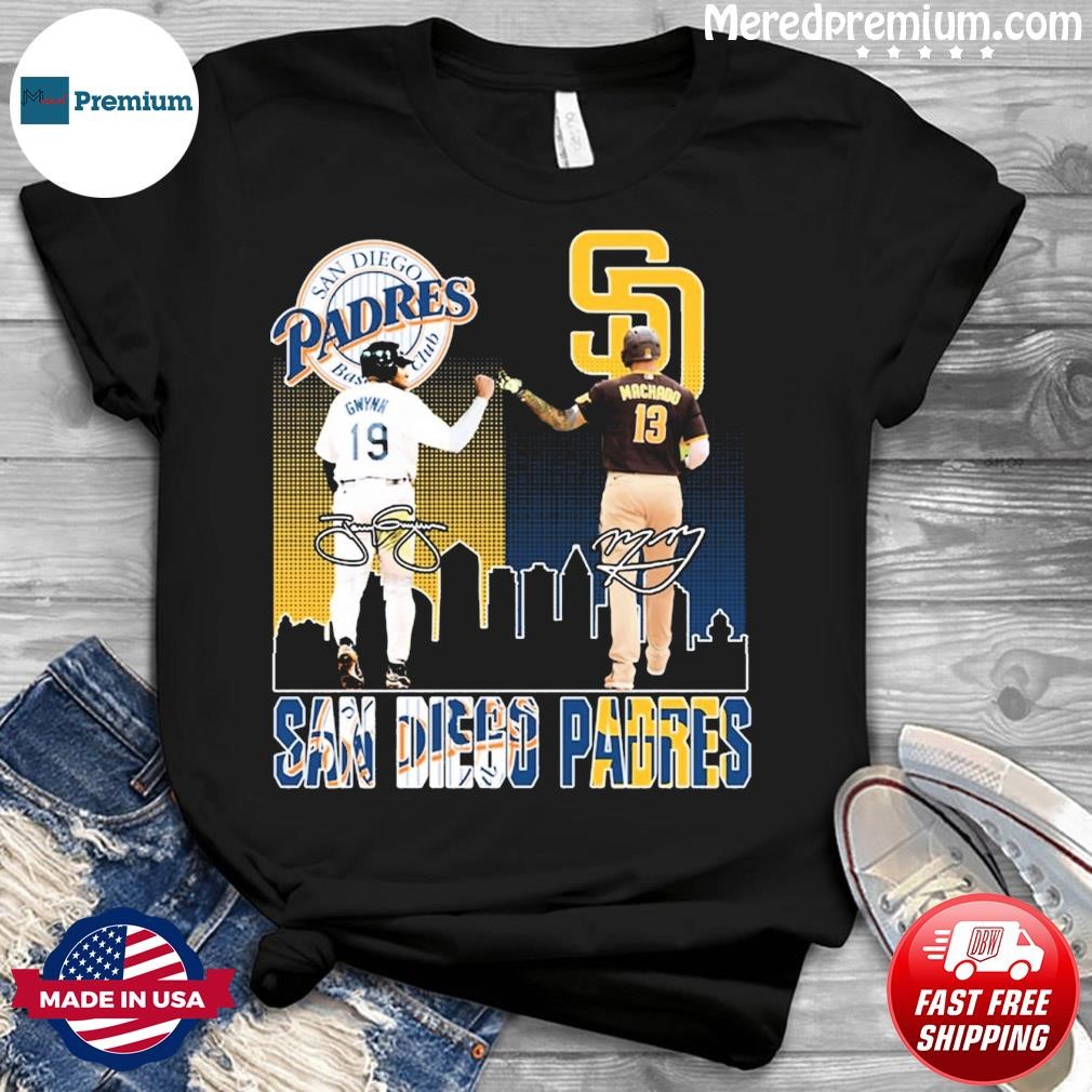 San Diego Padres Tony Gwynn And Manny Machado Signatures Shirt - Shibtee  Clothing