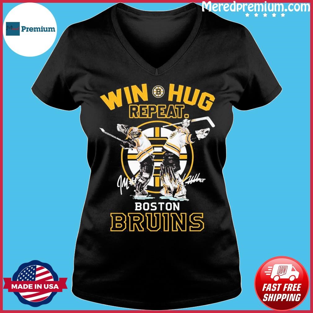 Win Hug Repeat Jeremy Swayman And Linus Ullmark Boston Bruins 2022-2023  Signatures Shirt, hoodie, sweater, long sleeve and tank top