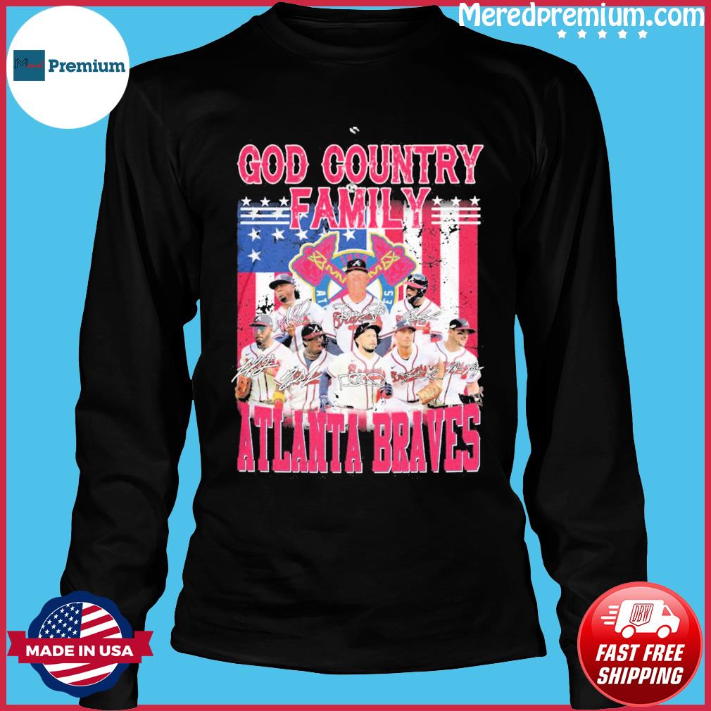 God Country Family Atlanta Braves signature American flag 2023 shirt,  hoodie, sweater, long sleeve and tank top