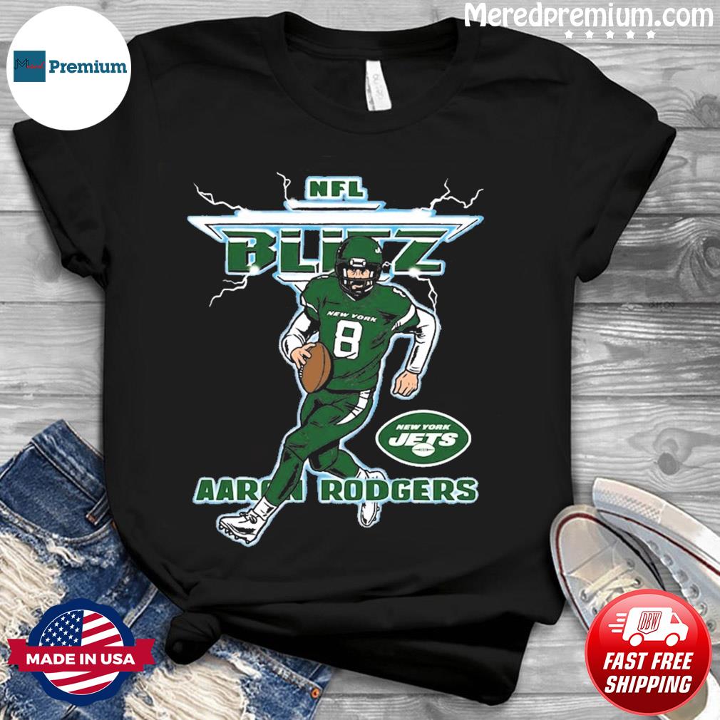 Aaron Rodgers New York Jets NFL Blitz lightning shirt, hoodie