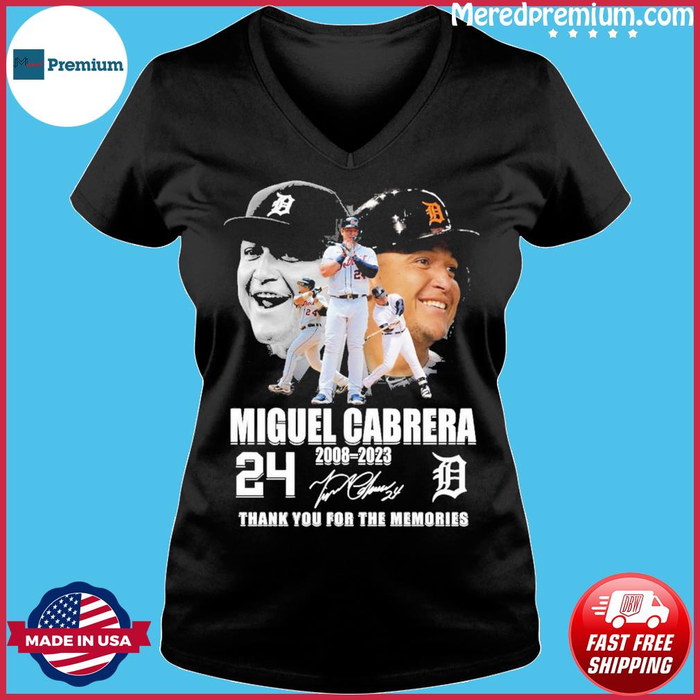 24 Miguel Cabrera Detroit Tigers 2008-2023 Signatures Shirt