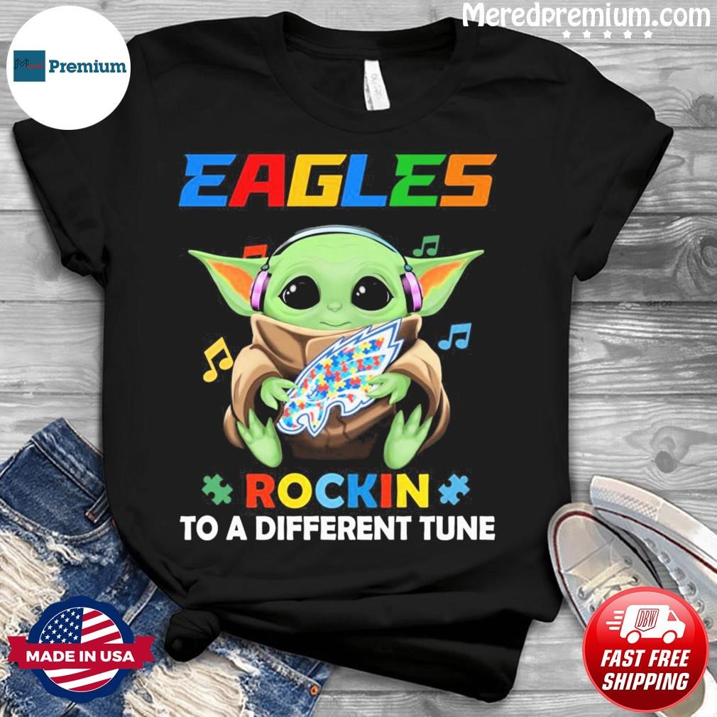 Autism Philadelphia Eagles Baby Yoda Rockin To A Different Tune